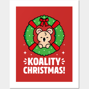 Hope You Have a Koality Christmas - Cute Koala Pun Posters and Art